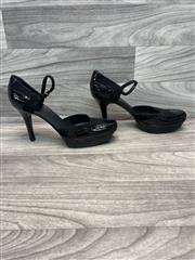 Gucci Black Leather & Suede Platform Mary Jane Heels Size 11